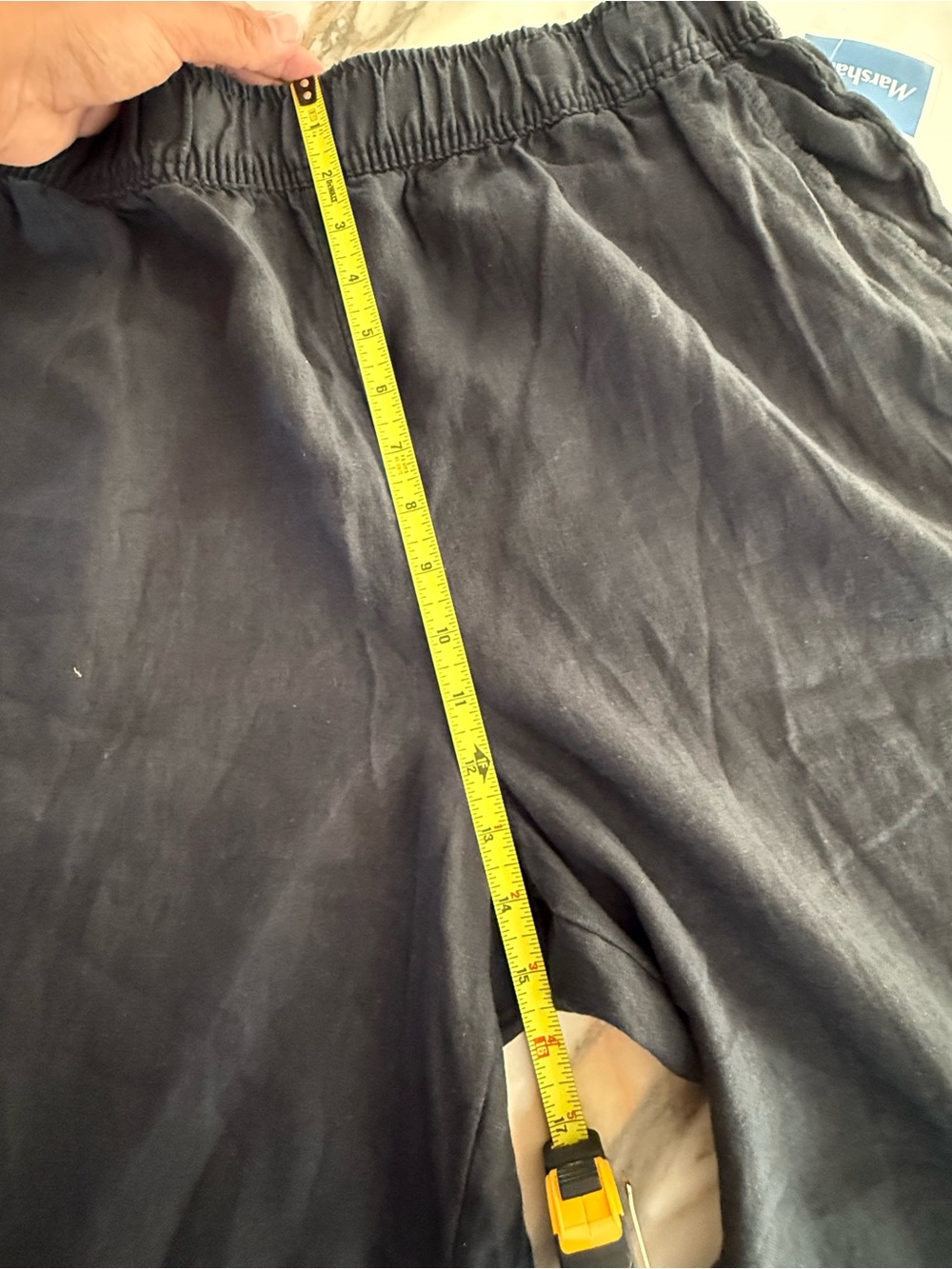 Tahari Black Wide-Leg Linen-Blend Pull-On Pants - Picture 6 of 8